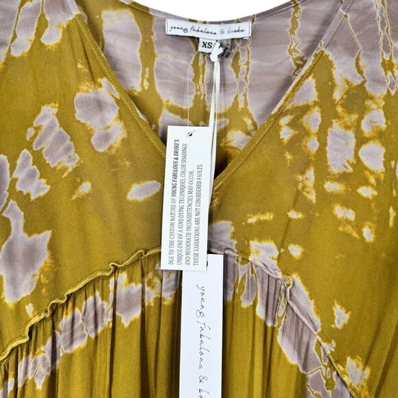 Young Fabulous And Broke Josette Tie Dye Maxi Dress XS New Long Sleeve NWT New - Picture 5 of 9
